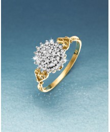9ct Gold 1/4ct Diamond Cluster Ring