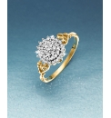 9ct Gold 1/4ct Diamond Cluster Ring
