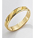 9 Carat Gold Detailed Wedding Ring