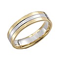 9 Carat Gold Gents Two-Tone Wedding Band