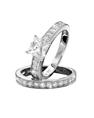 Sterling Silver Cubic Zirconia Ring Set
