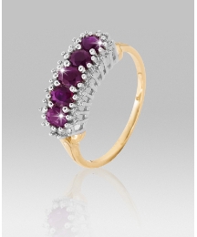9ct Gold Ruby & Diamond Eternity Ring