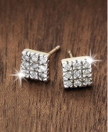 9ct Gold Diamond-Set Stud Earrings