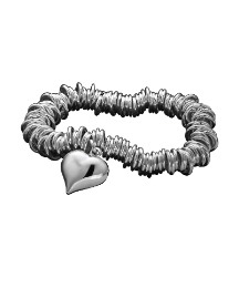 Sterling Silver Jump-Ring Heart Bracelet