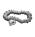 Sterling Silver Jump-Ring Heart Bracelet
