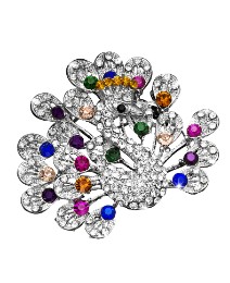 Glitzy Peacock Brooch