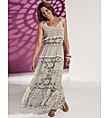 Lazy Lu Crochet Back Chiffon Maxi Dress