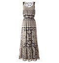 Lazy Lu Crochet Back Chiffon Maxi Dress