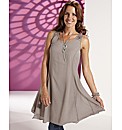 Lazy Lu Crochet Back Shaped Hem Tunic