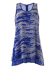 Lazy Lu Print Shaped Hem Vest 32in