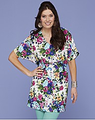 Oriental Print Kimono Tunic