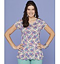 Peplum Floral Print Jersey Top