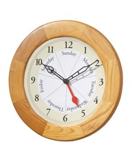 Days of the Week Clock Wood Finish