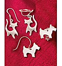 Sterling Silver Pet Shaped Clip Earrings