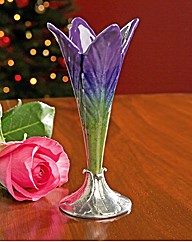 Porcelain and Pewter Lily Bud Vase