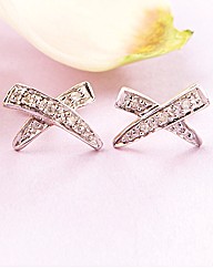 9ct Gold Diamond Cross Earrings