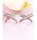 9ct Gold Diamond Cross Earrings