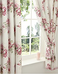 Mia Percale Lined Curtains & Tie Backs
