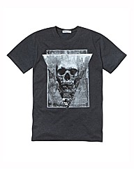 Label J Skull Print T-Shirt Long