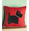 Scottie Dog Piped Filled Cushion
