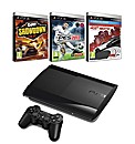 PS3 500GB Super Slim Console + 3 Games