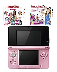 3DS Console - Pink + 2 Games