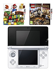 3DS Console - White + 2 Games