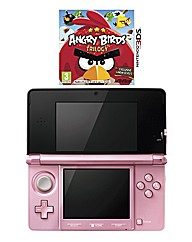 3DS Console Coral Pink + Angry Birds