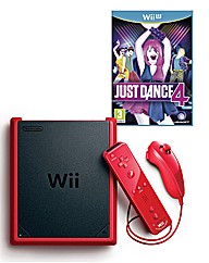Nintendo Wii Mini Red + Just Dance 4
