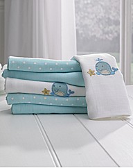 Lollipop Lane Blue Whale Muslin Squares