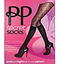 Pretty Polly Secret Socks Pattern Tights