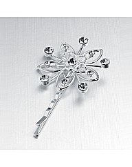 Silver Coloured Flower Grip