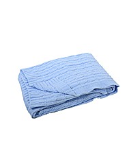 Cloud Chenille Cable Blanket Blue