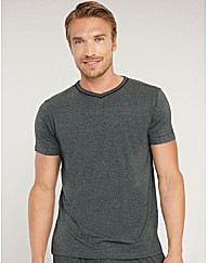 Metallic Cotton Modal V Neck T shirt