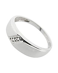 9ct WG Diamond Ladies Message Ring