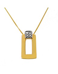 9ct Gold Rectangle Diamond Set Pendant