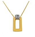 9ct Gold Rectangle Diamond Set Pendant