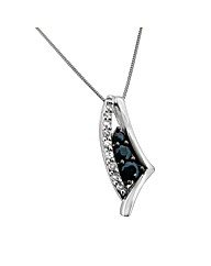 9ct  Gold Diamond and Sapphire Pendant