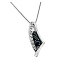 9ct  Gold Diamond and Sapphire Pendant