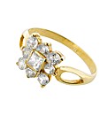 9ct Yellow Gold CZ Square Ring