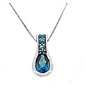 9ct White Gold Blue Topaz Pendant