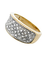 9ct Yellow Gold 0.50ct Pave Ring
