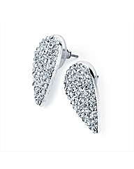 Silver Coloured Glass Oval Earrings