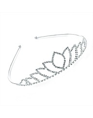 Silver Colour Clear Glass Stone Tiara