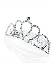 Silver Coloured Glass Stone Hair Comb