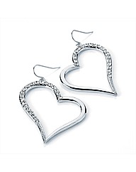 Silver Coloured Heart Shaped Earrings