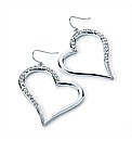 Silver Coloured Heart Shaped Earrings