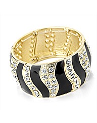 Gold Coloured Black Elastic Bracelet