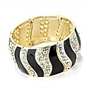 Gold Coloured Black Elastic Bracelet
