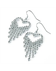 Silver Coloured Heart Shaped Earrings